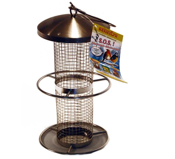 Mangeoire distributeur arachides et tournesols pour oiseau, toit en écorce  15x14x28.5 cm. - Accessoires pour oiseaux (9418131)