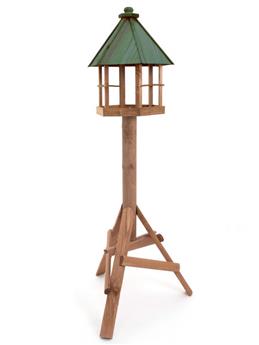 Mangeoire Monaco hexagonale toit bois sur pied