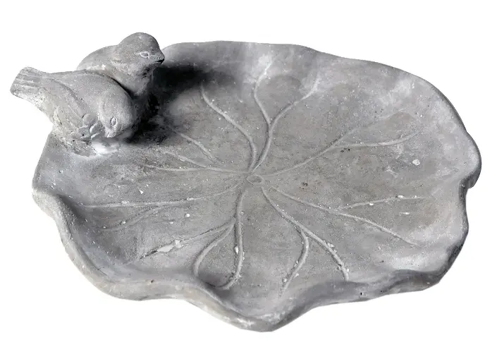 [143911] Bain d´oiseau Deko Lotus Birdbath L31W29H8.5 (Mg)