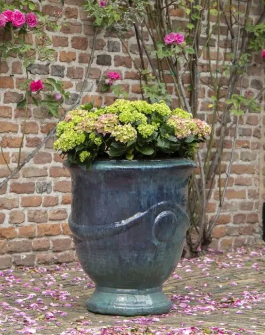 Pot Anduze émaillé Celadon D29 H32 cm (Mg)