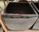Pot émaillé Carré Conique BLACK 44 H54 cm (JDB)