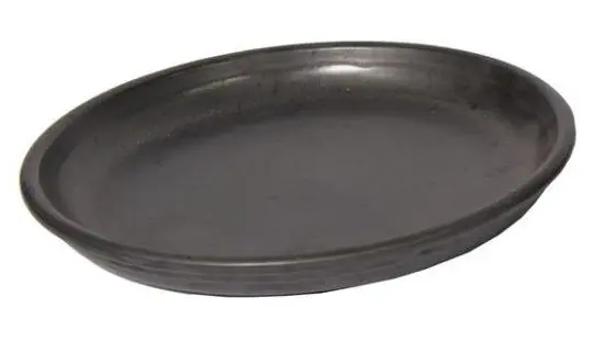Soucoupe émaillée D34 H4 cm Glazed Saucer Matt Black (Mg)