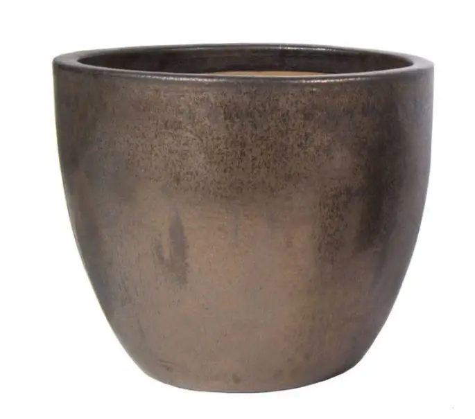 Pot émaillé Bronze Glazed Egg D38 H32 émail (Mg)