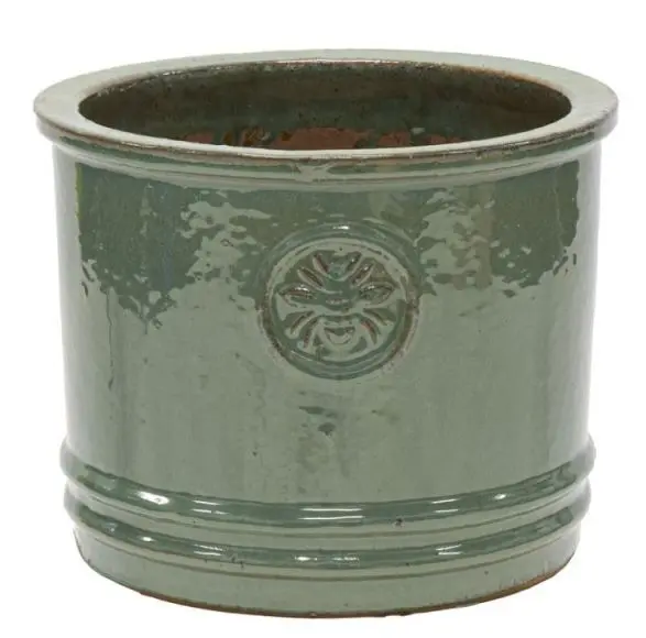 Glazed Bumble Bee Cylinder Pastel Green D30H25