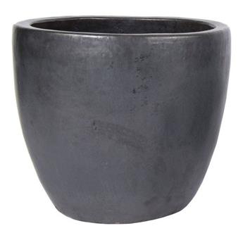 Pot Egg Emaillé noir mat D38H32 cm (Mg)