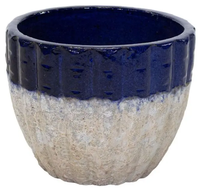 Pot émaillé Melon Blue / White D23H19 cm (Mg)