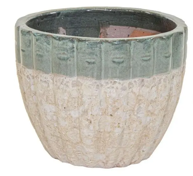  Pot émaillé Melon Green / White D30H25 cm (Mg)