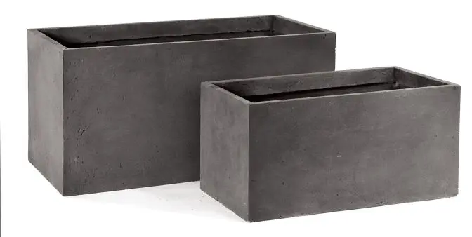 Jardiniere Clayfibre Bigular Lead L60 W30 H30 cm (Mg)