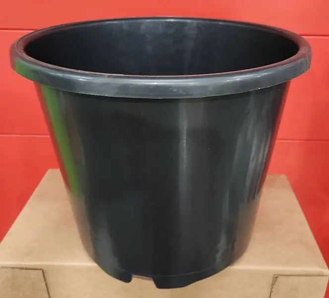 Pot plastic noir D32 int. H 27 cm 18 litres avec trous - Mod. Prof.