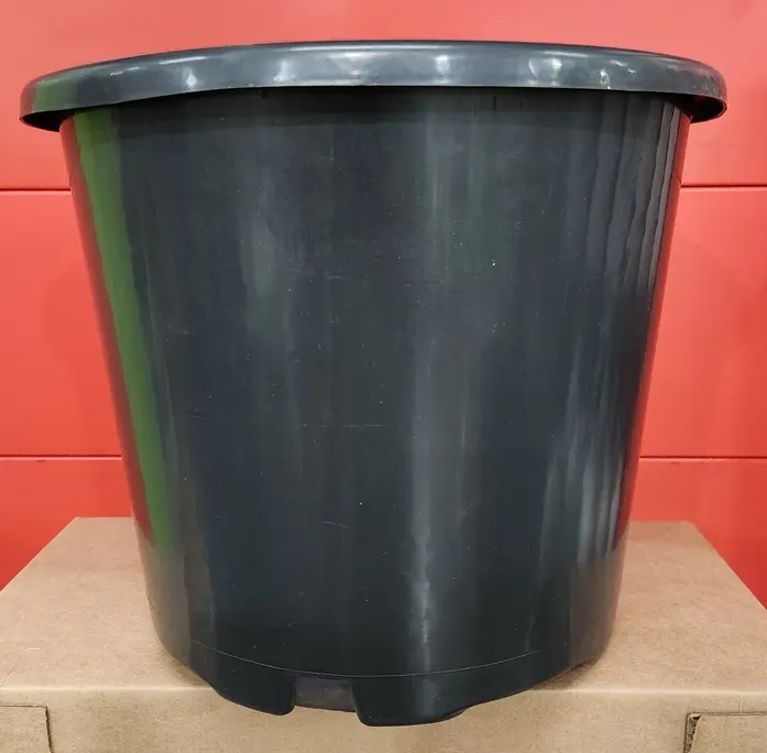 Pot plastic noir Pro. D27 int. 29 ext H 24.8 cm 12 litres avec trous (FL27)