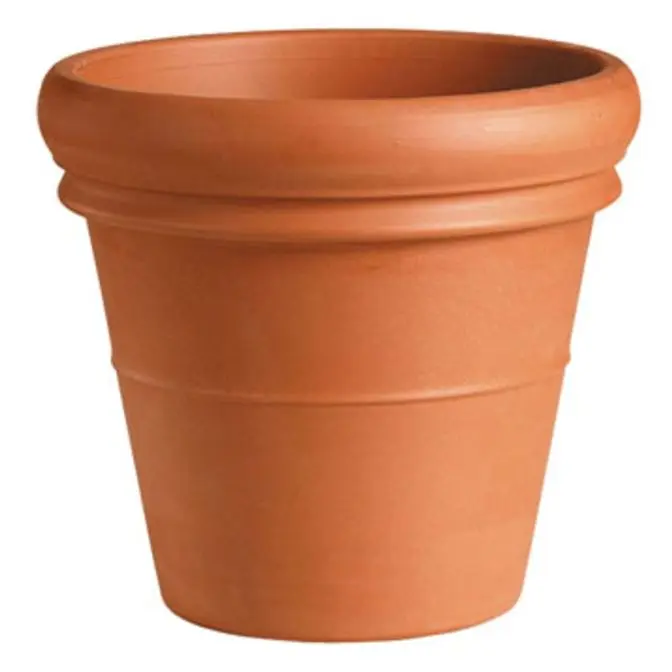 Pot Vaso Doppio Bordo D63 H53 cm Terracotta Rouge (Mg)
