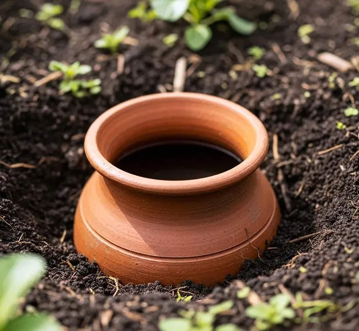 OLLA OYA Jardinier 8Litres - Réserve d´eau en terre cuite à enterrer