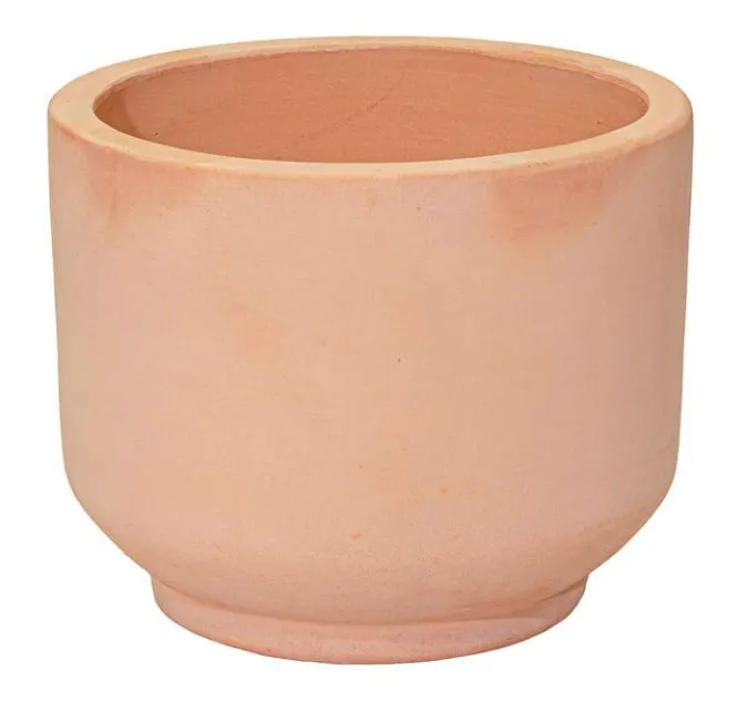 Pot Whitewash Pedestal D24 H20 cm - Terre cuite naturelle claire