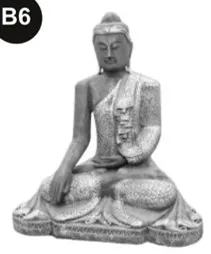 Bouddha assis béton patiné (B6)