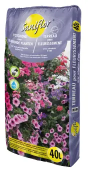 Terreau fleurissement 40 L + retenteur d´eau Sani