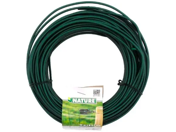 [124341] Cable fil acier plastifié vert diam 2.7 mm  25 m