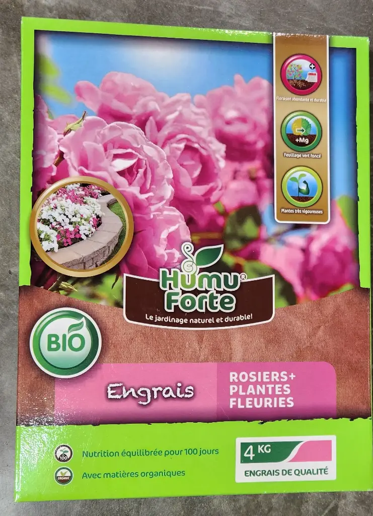 HumuForte Engrais Rosiers + arb. à fleurs 4KG BIO