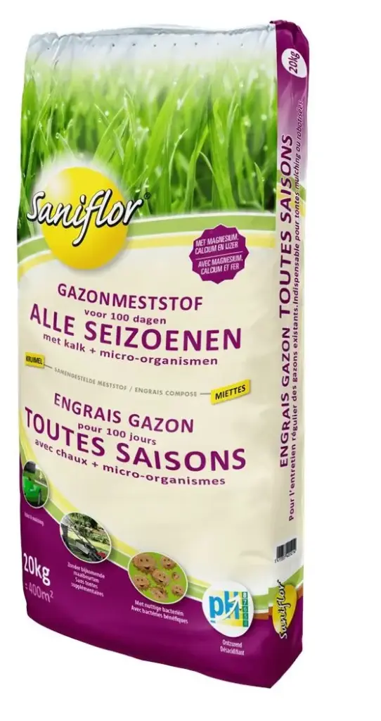 Sani Engrais gazon + bact. 20 kg Toutes saisons