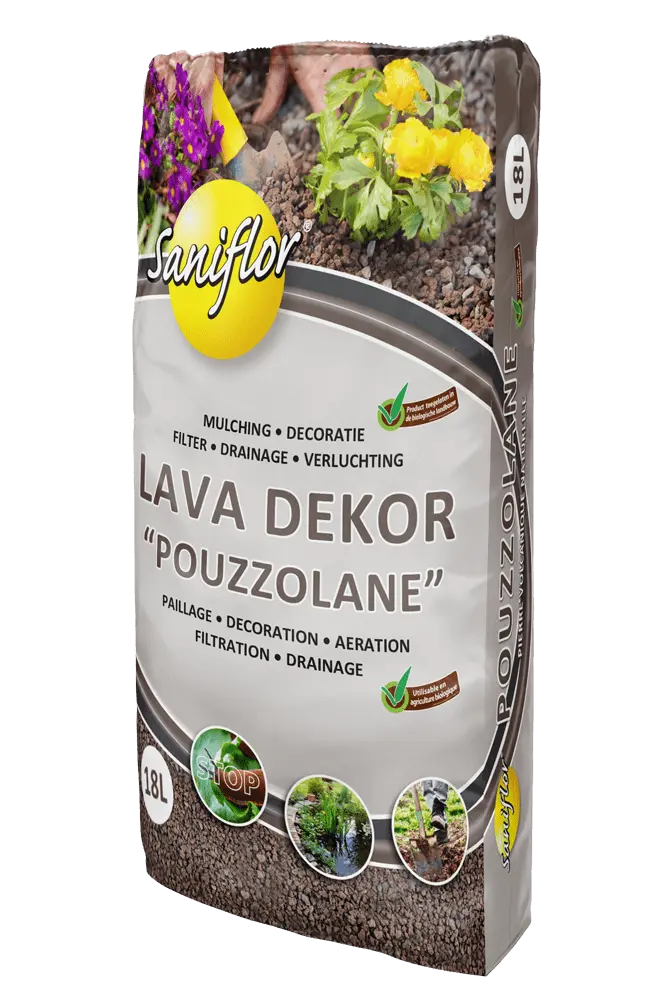 Pouzzolane 3-8 mm Lave décorative 18 L +/- 20 KG Sani