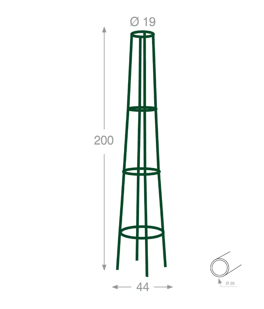 Tuteur colonne corset (3824) conique ø19/ 44 cm ht 2 m Vert Sapin
