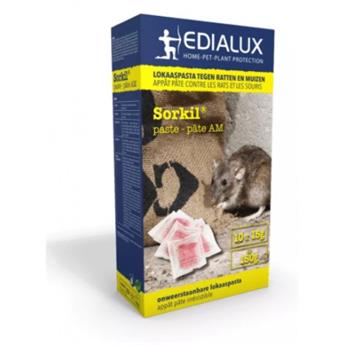 [118775] Sorkil Pasta AM 150 g (10X15g) contre rats et souris + boite appâts cadeau incluse EDIALUX