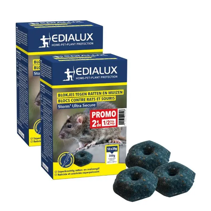 STORM ULTRA SECURE Raticide et Souricide Super Puissant Galet 300 g + 1 * 300 gr PROMO - 50%
