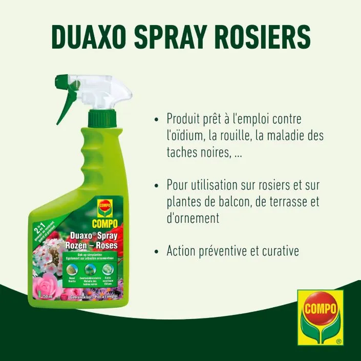Compo Duaxo spray roses 750 ml Prêt à l´emploi : contre les maladies
