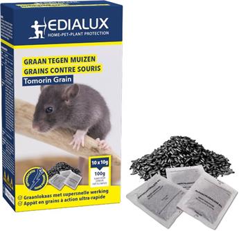 Tomorin Grain 100g (10X10g) contre souris EDIALUX ** Rapide, efficace et sans douleur **