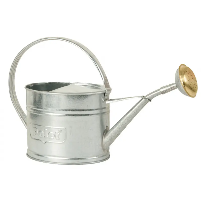 Arrosoir galvanise 2 litres 0.45 mm avec pomme métallique cuivrée