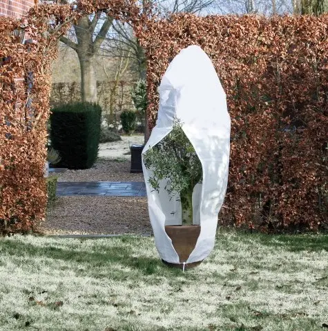 [140486] Housse hivernage blanc 70 g/m² - Ø150 cm x 2,00 m avec cordel. et Zip