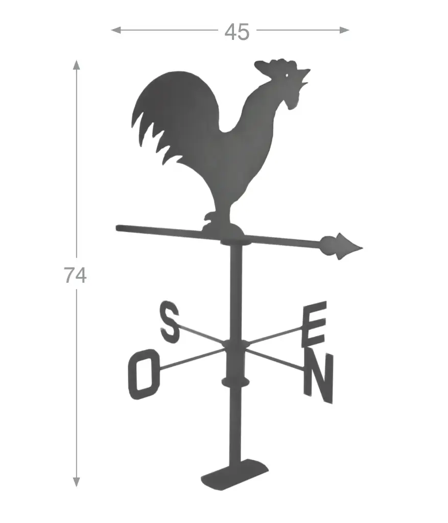 Girouette coq métal ardoise Ht 70
