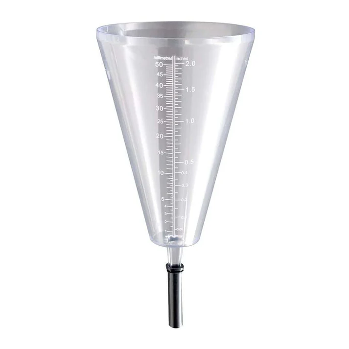 [142192] Pluviomètre transparent gradué Ht 26 d 8.3 cm