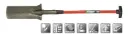 Bêche PROF. 350 /130 mm manche fibre rouge 9001 + poses pieds POLET