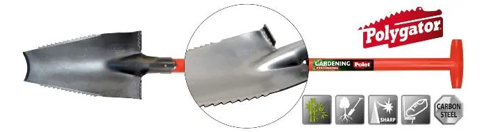 Beche coupe racines Polygator manche T fibre 5001 prof Polet ** Super solide **