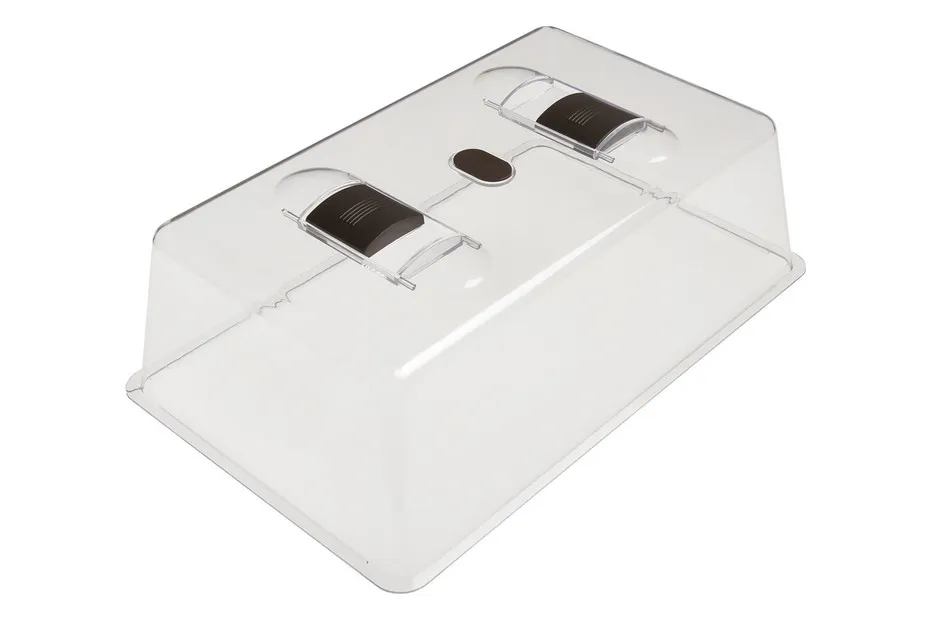 Couvercle transparent pour bac a semis taupe 38 x 24 x H 13 cm