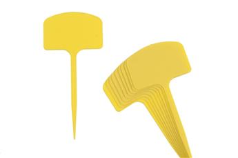 Etiquettes en T à planter PVC jaune - 12,5 cm - 10 Pc