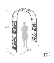 Arche premium tôle décor végétal (5051 ) Larg.195 Prof 50 Ht 250 cm ardoise - Pergola