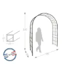 Arche dbl décor treillage (3006) larg. 180 Prof.50 Ht 250 cm fer vieilli - Pergola (ref.: 3006)