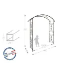 Arche dbl décor pont 180-150/50/220 fer vieilli (3026) - pergola