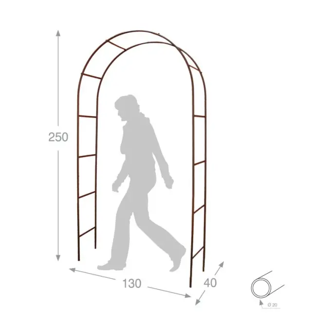 [110598] Arche DBL Classique 130 / 40 / Ht 250 fer vieilli (3106)- Pergola