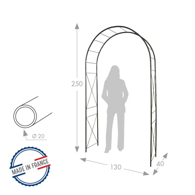 Arche dbl décor losange 130/40/250 vert sapin (3184)