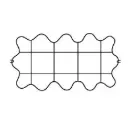 Peacock grille rectangulaire festonnée 66x34