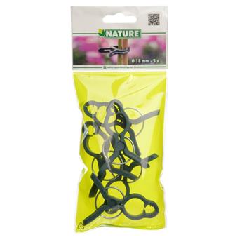Pince ajustable de tuteurage, verte - Ø18 mm - 5 x