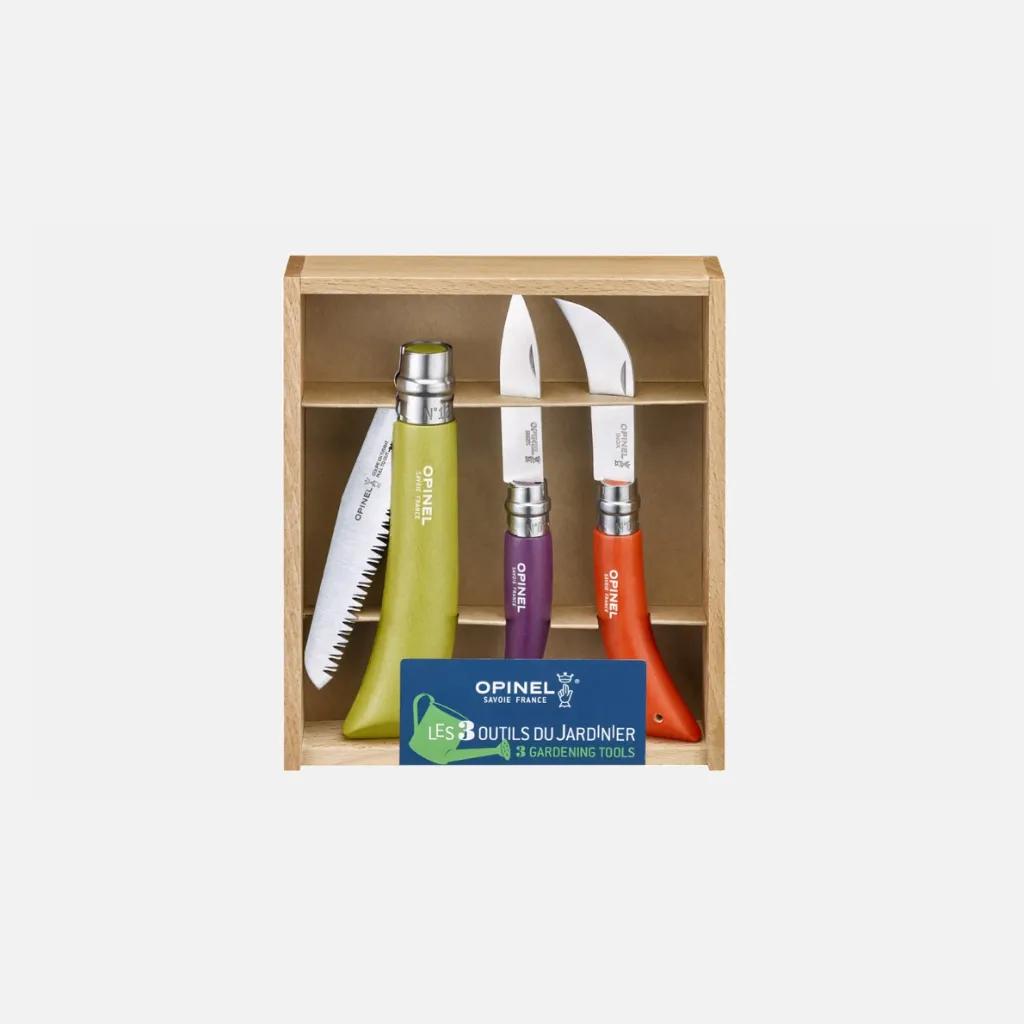 [143436] Opinel Coffret cadeau Garden, inox/bois, 3 pièces.