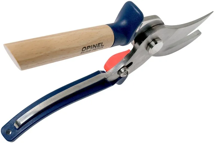 [143401] Opinel. Sécateur  inox/bois, bleu, Le Sécateur.