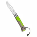 Couteau de Poche N°08 Outdoor, Opinel,inox/vert sifflet, boîte
