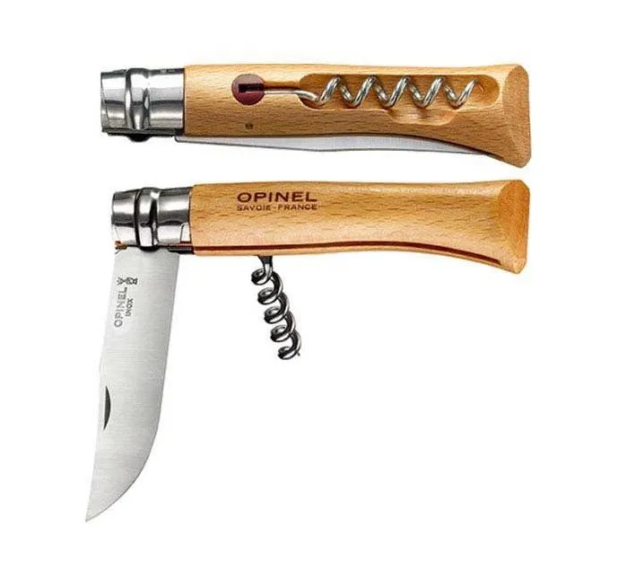 [143453] Opinel Couteau Tire-bouchon N°10,Gourmets,Inox/bois, viro.