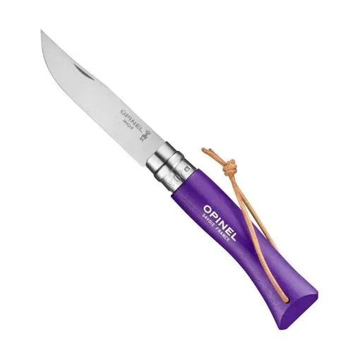 [143441] Opinel Couteau de Poche N°07 Violet, Colorama, inox,lanière.