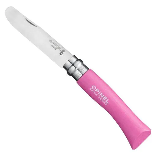 [143428] Opinel Couteau de Poche N°07 Junior Fuchsia,  Inox, boîte.