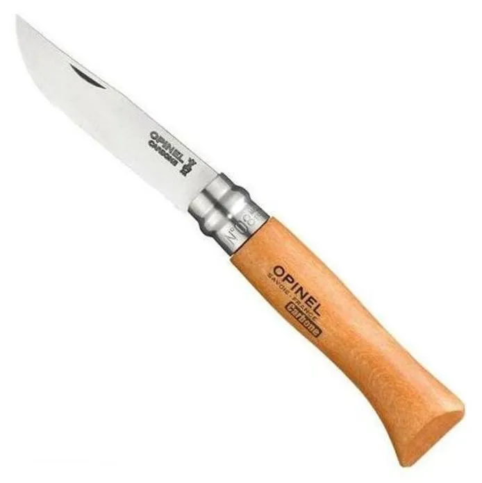 [143409] Opinel classic. Couteau de poche N°08 Carbone, manche bois.